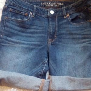 NWT American Eagle Bermuda Jean Midi Shorts With Cuffed Bottom's